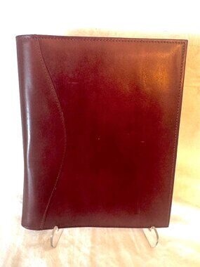Vtg Belle Cadeaux Perma Correctible Address Book 7x9" Leather Cognac Cover